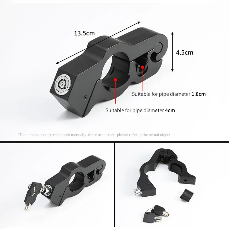 Motorcycle Handlebar Grip Lock for Bikes and Scooters