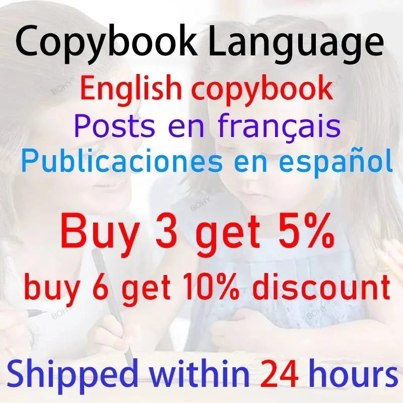 Grooved Handwriting Practice Books, Language Options