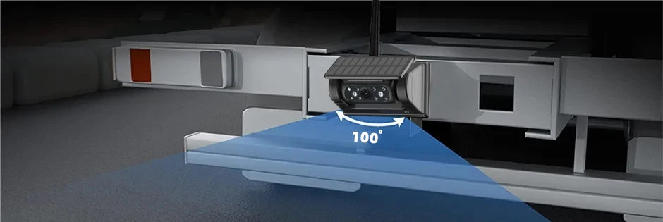 QXNY Wireless Solar Powered Energy Magnet Reverse Backup Camera with AHD 5" Rear View Monitor for Camper Truck Trailer Rv