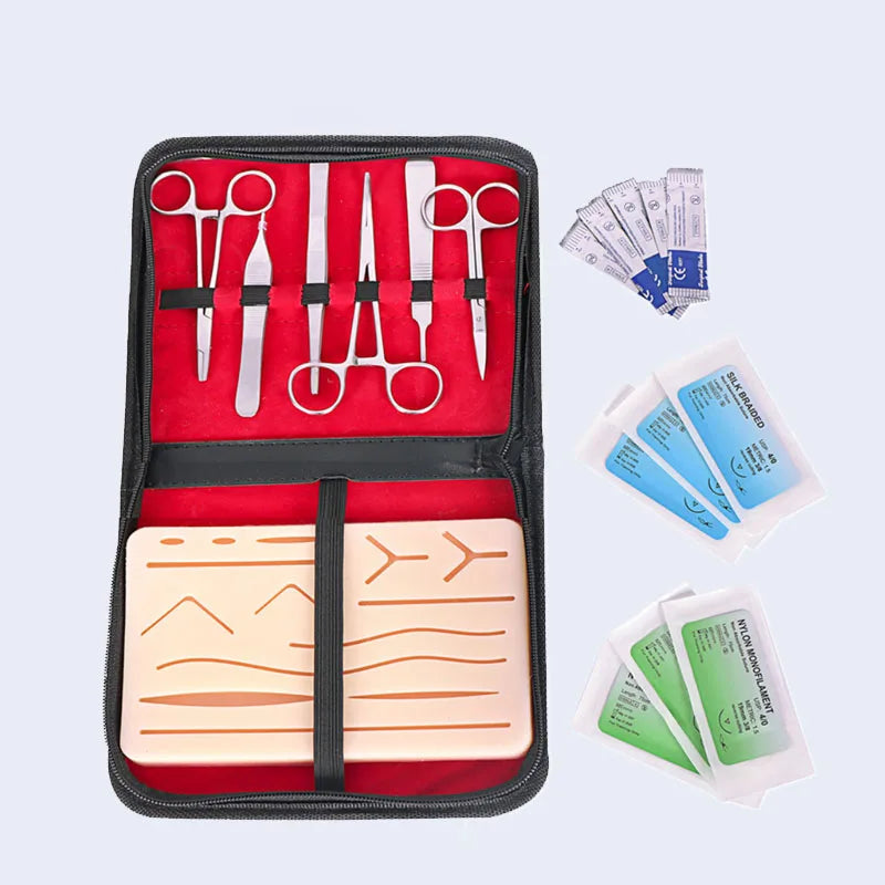 Suture Practice Training Kit with Instruments and Pad