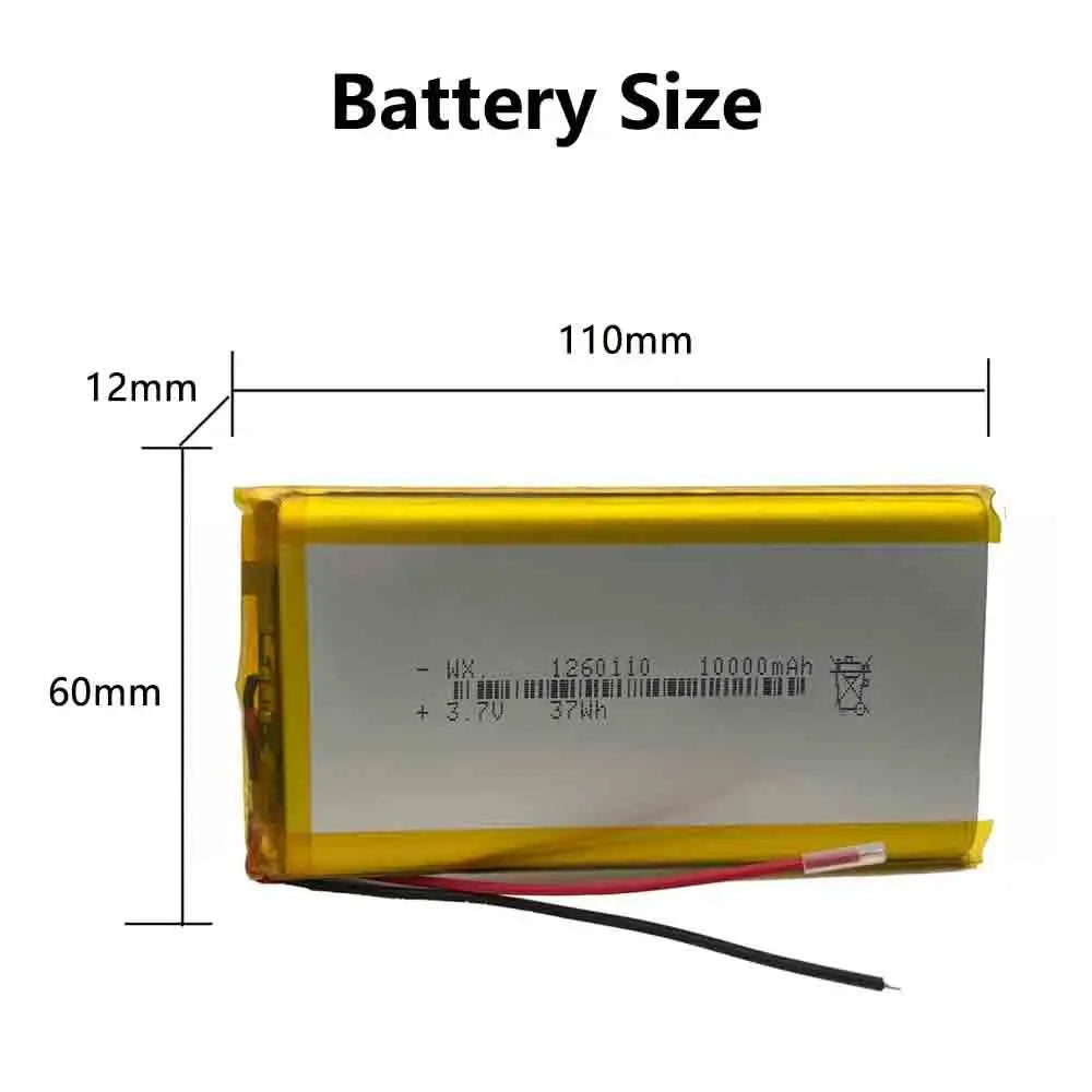 1260110 3.7V Lithium-Polymer Battery, Pack Options