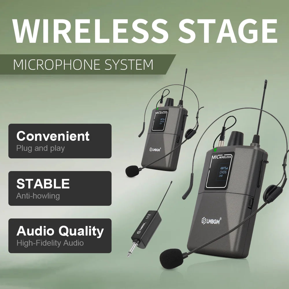 Wireless Headset Microphone Kit with USB-C Charging Receiver