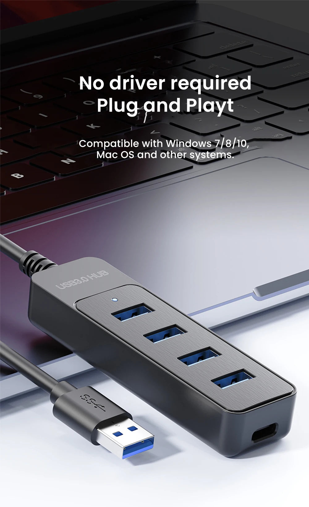 Fünf-Port USB-Hub - USB-A oder USB-C