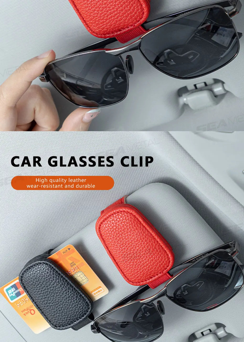 SEAMETAL Magnetic Sunglasses Holder for Car Visor Glasses Clip Durable Stable Eyeglasses Holder Mount Universal Ticket/Card Clip