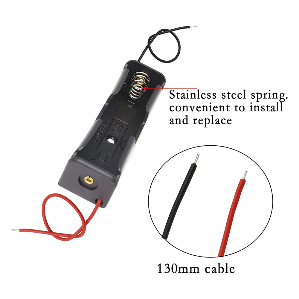 10pcs 18650 Battery Holder Single 1x 3.7V 18650 Battery Holder 18650 Battery Holder with Wires