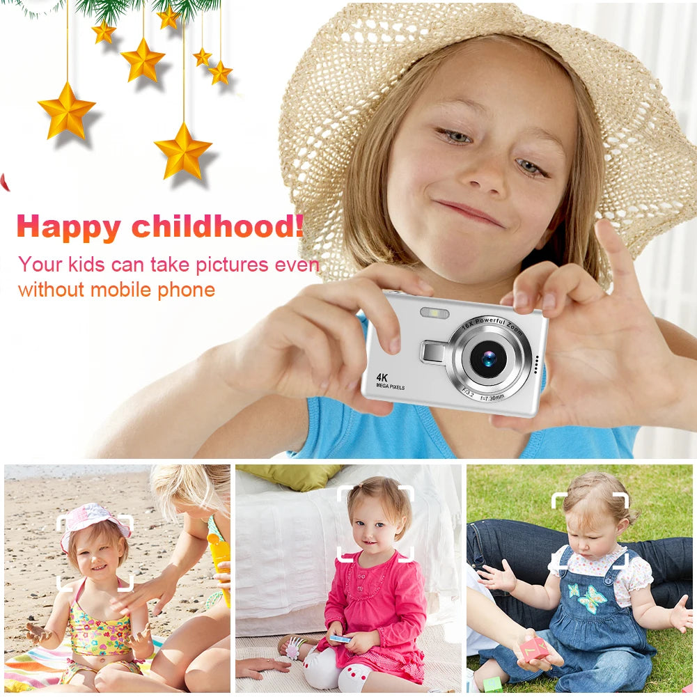 4K HD 1080P Digital Camera with Autofocus and 16X Zoom