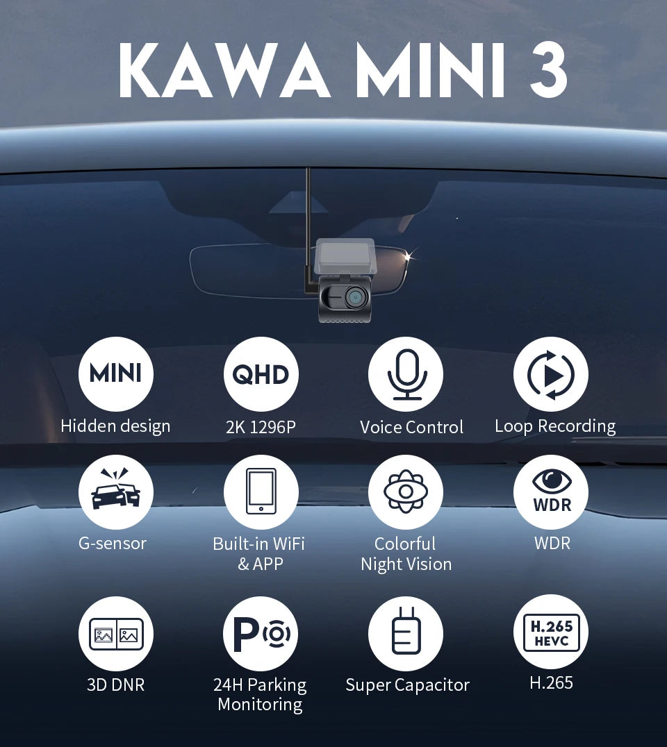 2K Dashcam mit WLAN-App, Sprachsteuerung & Nachtsicht