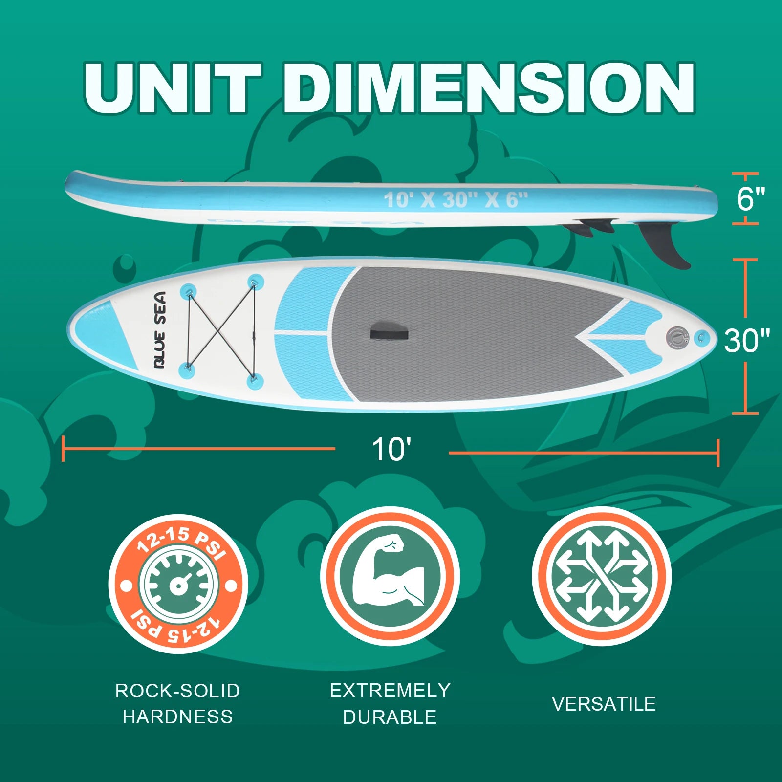 10ft Nafukovací paddleboard pro dospělé, protiskluzová EVA paluba, SUP board s příslušenstvím