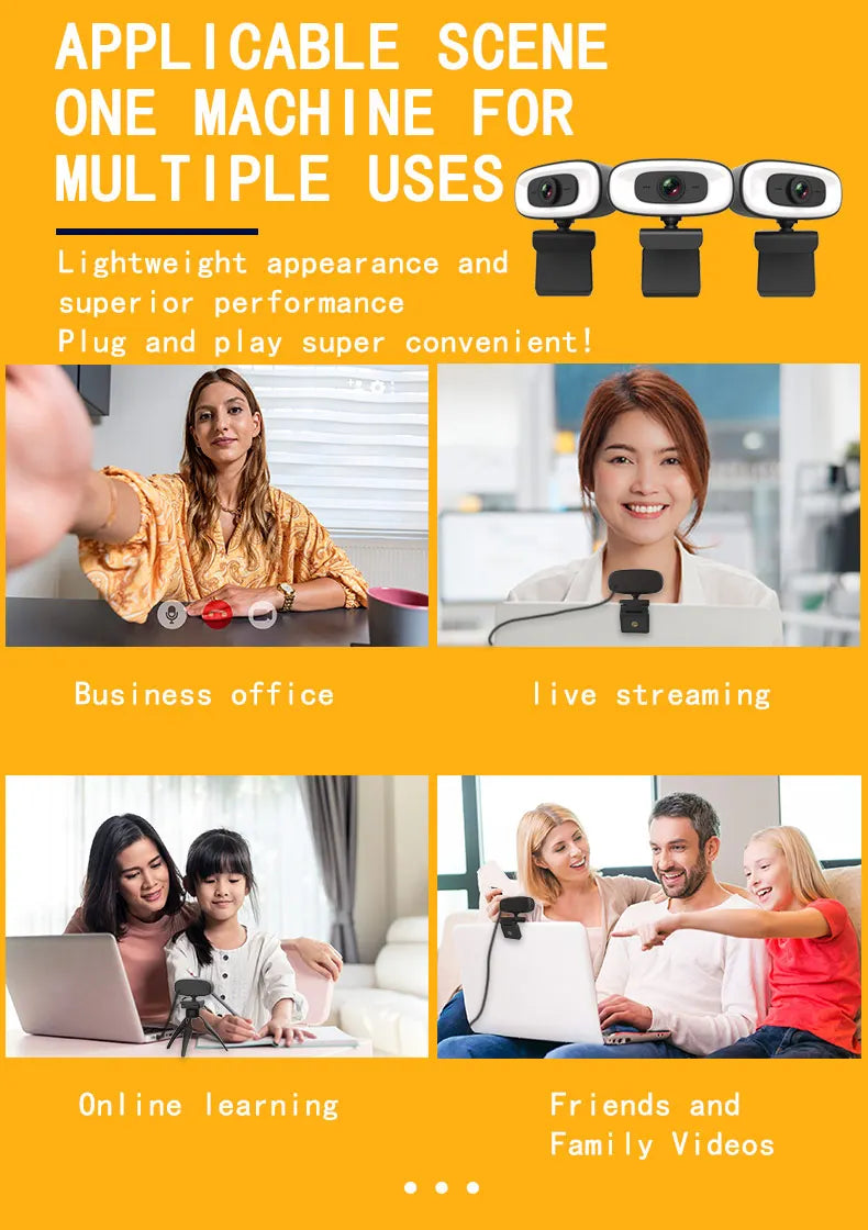 Webcam 4K 1080P Mini Camera 2K Full HD Webcam With Microphone 15-30fps USB Web Cam For Youtube PC Laptop Video Shooting Camera