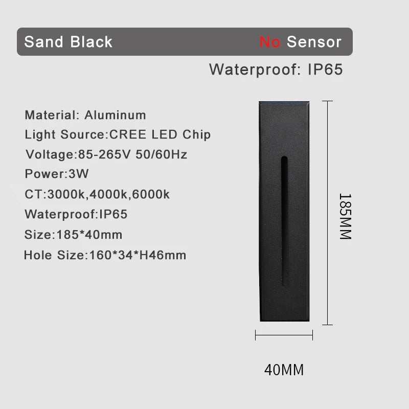 Recessed LED Stair Light - Sensor Options