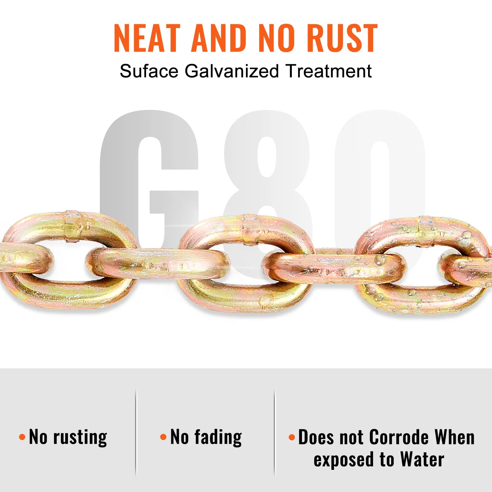 SucceBuy 1/2pcs Binder Chain Trailer Tow Zinc Plated Truck with Safety Grab Hooks for Logging Binder Tie Down Transport Flatbed