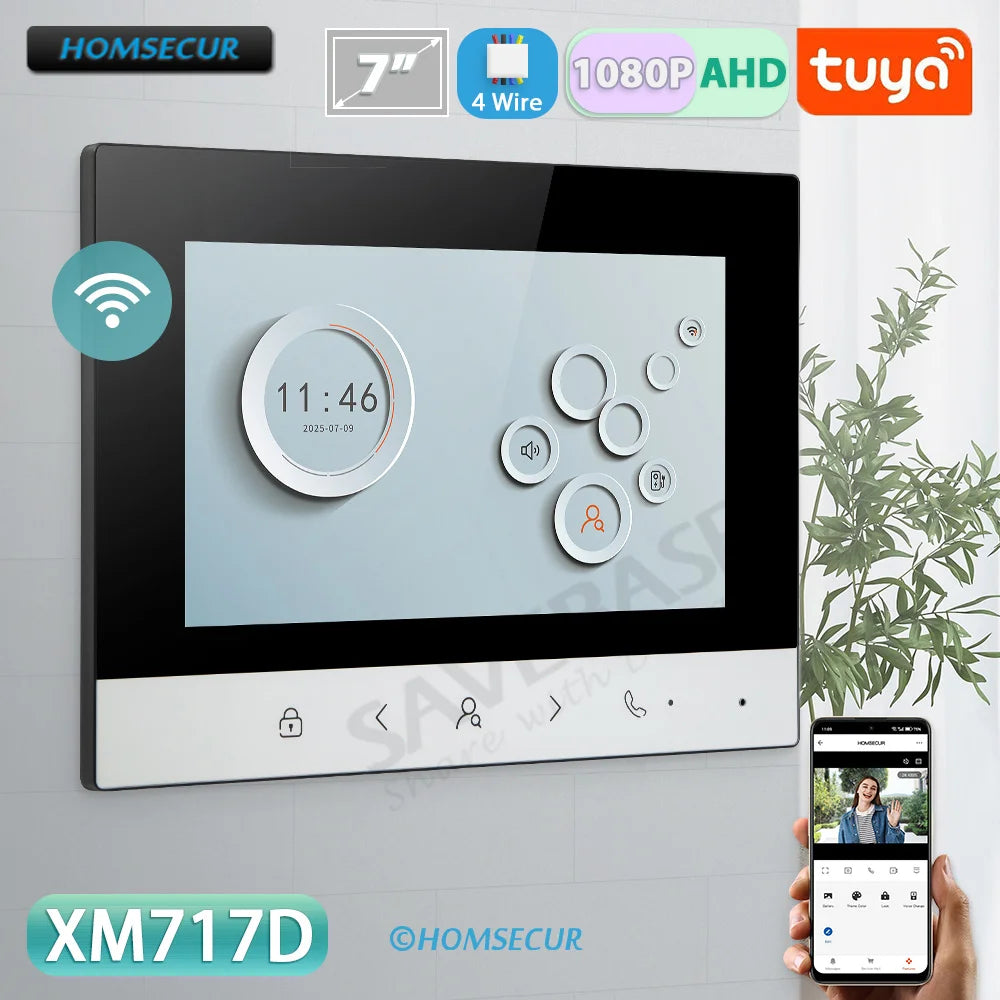 Monitor interior inteligente Tuya WIFI de 7"/10" LCD, para sistema de 4 hilos HD 1080P, manos libres, teléfono de puerta intercom, timbre de casa