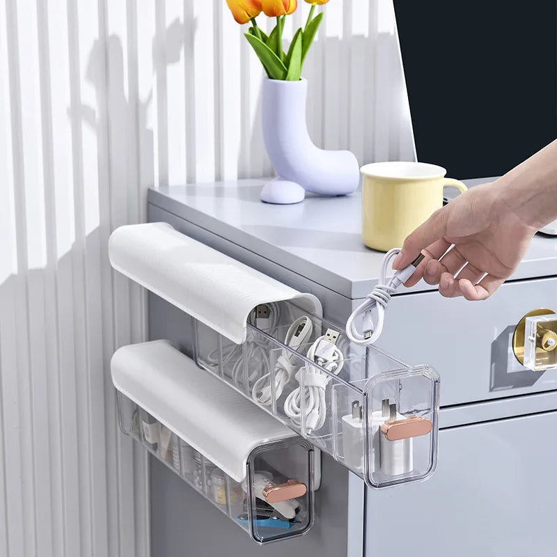 Six-Compartment Cable Storage Box with Lid