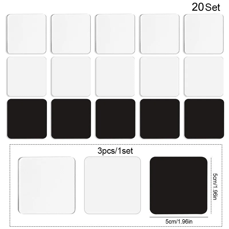 Magnet frigorific pătrat vidat, 5x5 cm, set DIY confecționare magneți