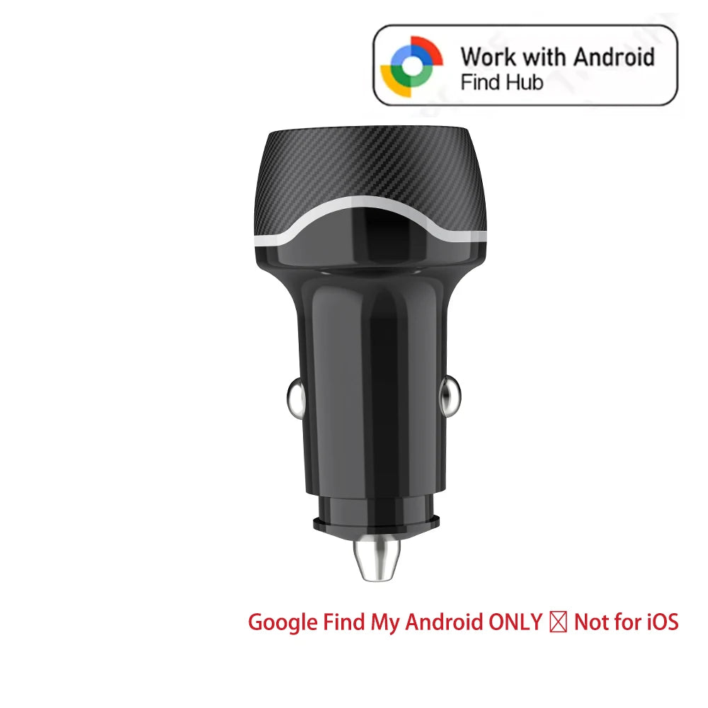 2in1 Car Charger GPS Tracker, USB Type-C Phone Fast Charging with Find My App for iOS & Android Google Find My