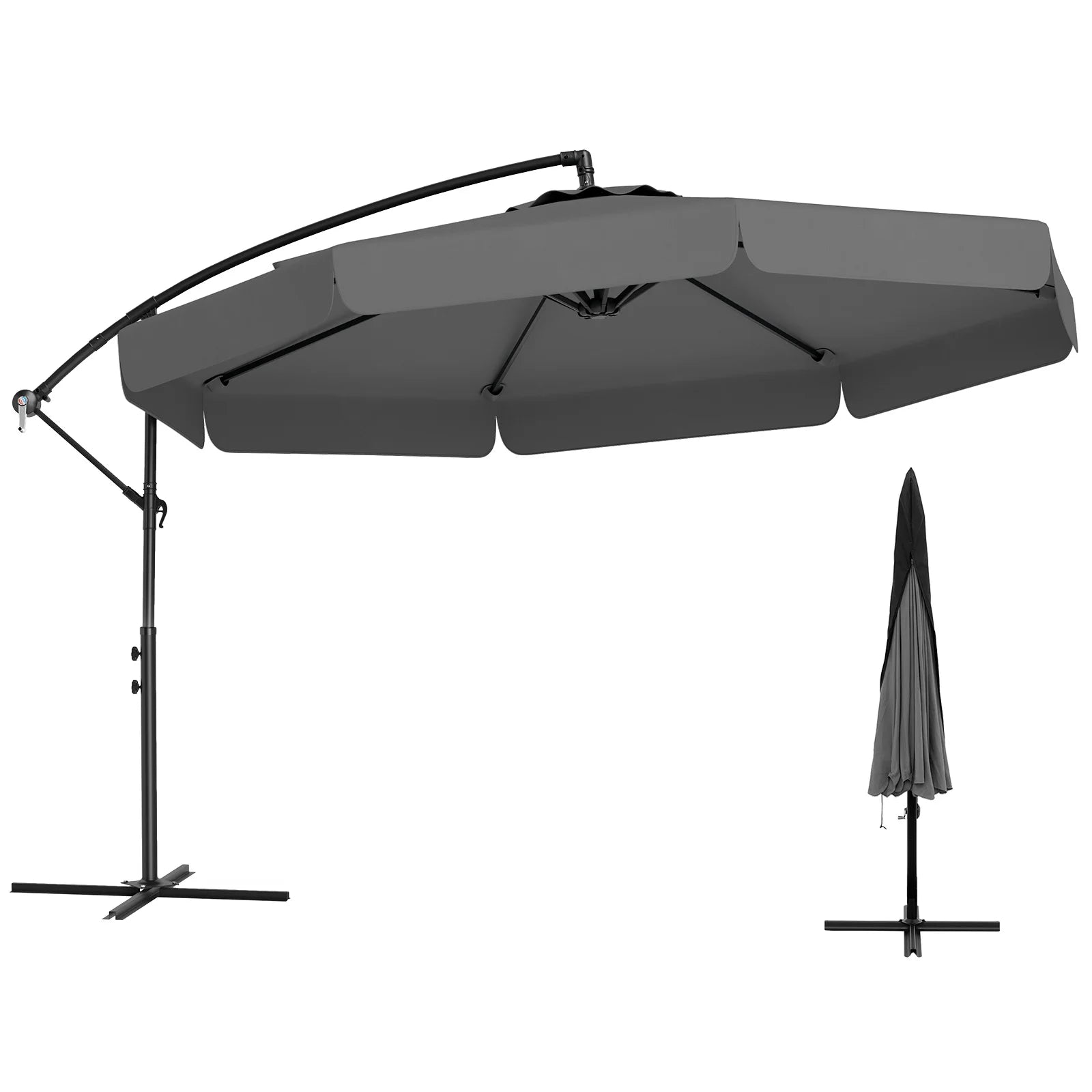 10 ft Offset Hanging Patio Umbrella with Cover