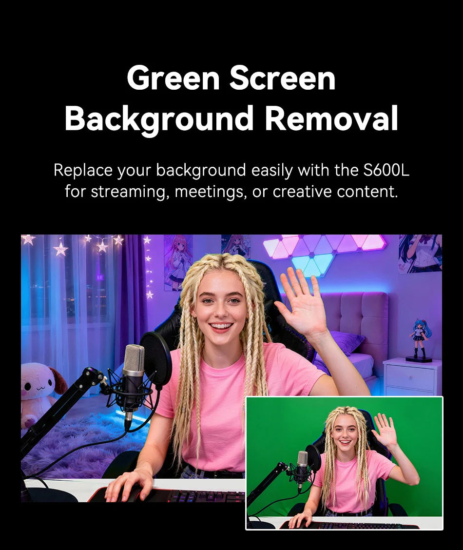 4K Webcam with Ring Light Autofocus 1080P 60FPS USB Camera