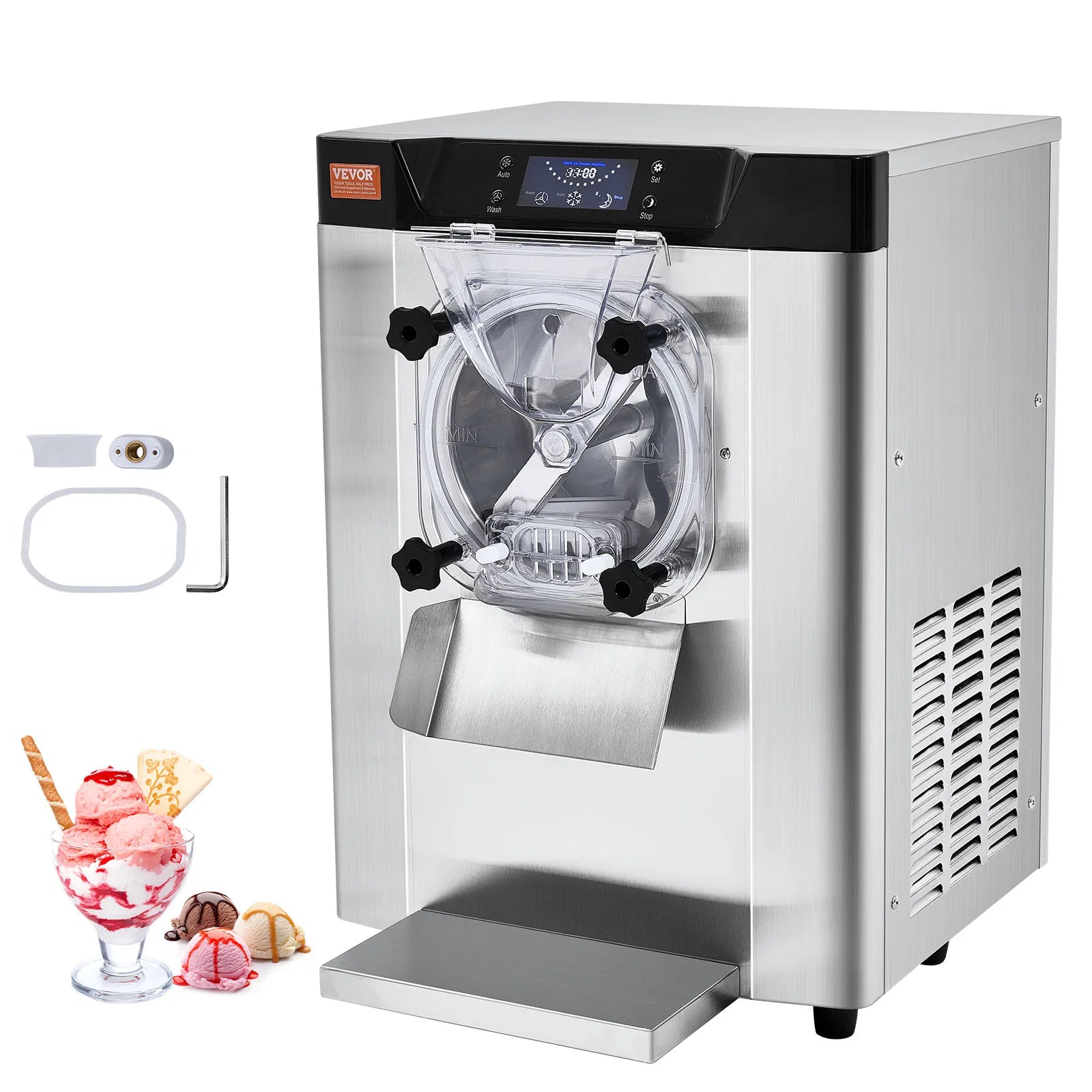 4.5L Commercial Ice Cream Machine 12L/h Countertop Hard Serve Maker