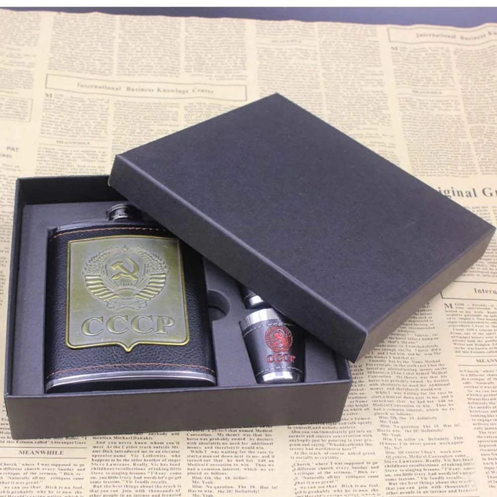8oz Stainless Steel Hip Flasks Wine Bottle Funnel Cups Kit
