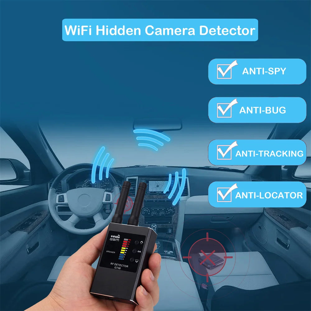Portable G638 Professional Anti Spy Wireless RF Signal Detector, Hidden Camera Scanner, GPS Tracker, GSM Bug Finders