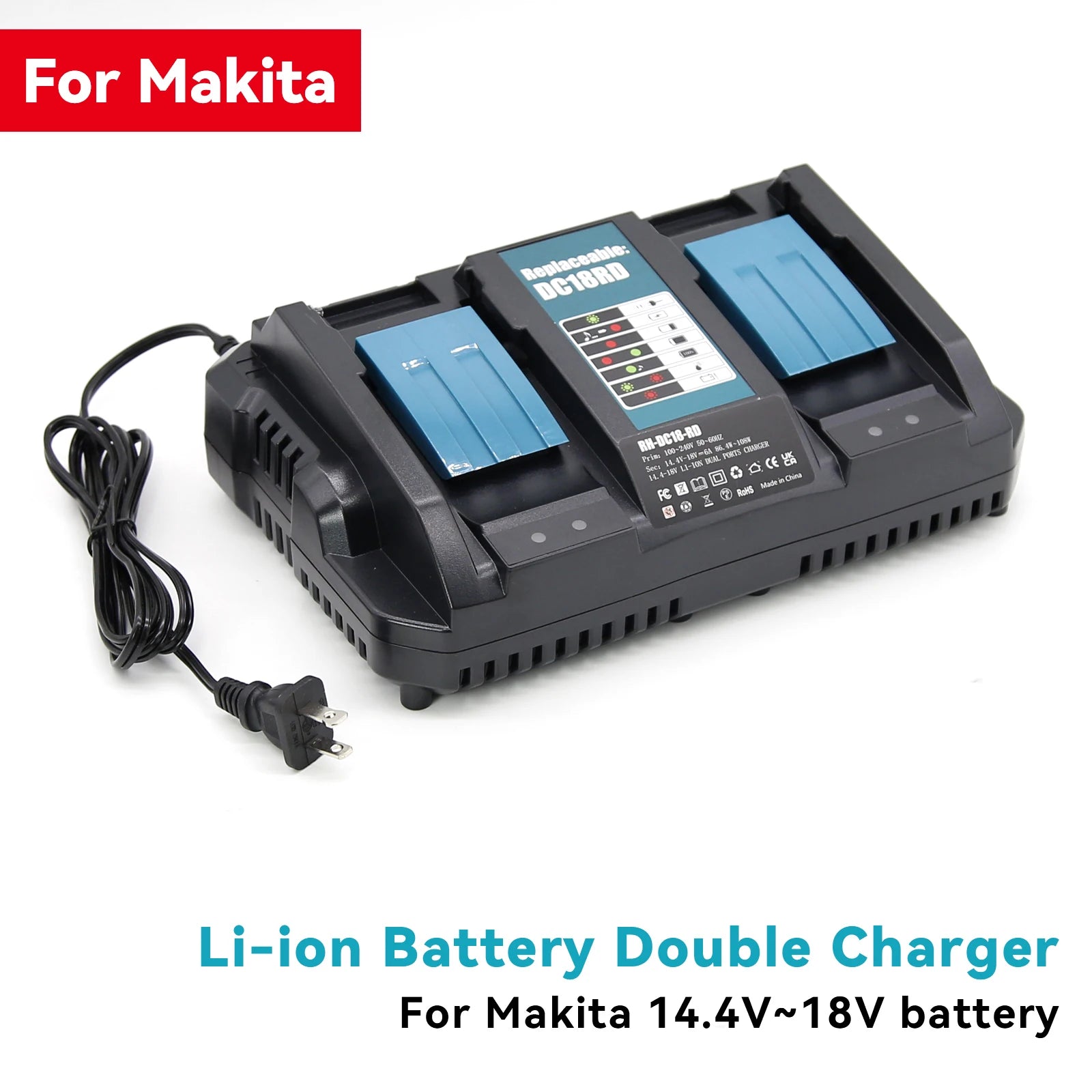 Makita 18V Double Charger EU Plug Replacement