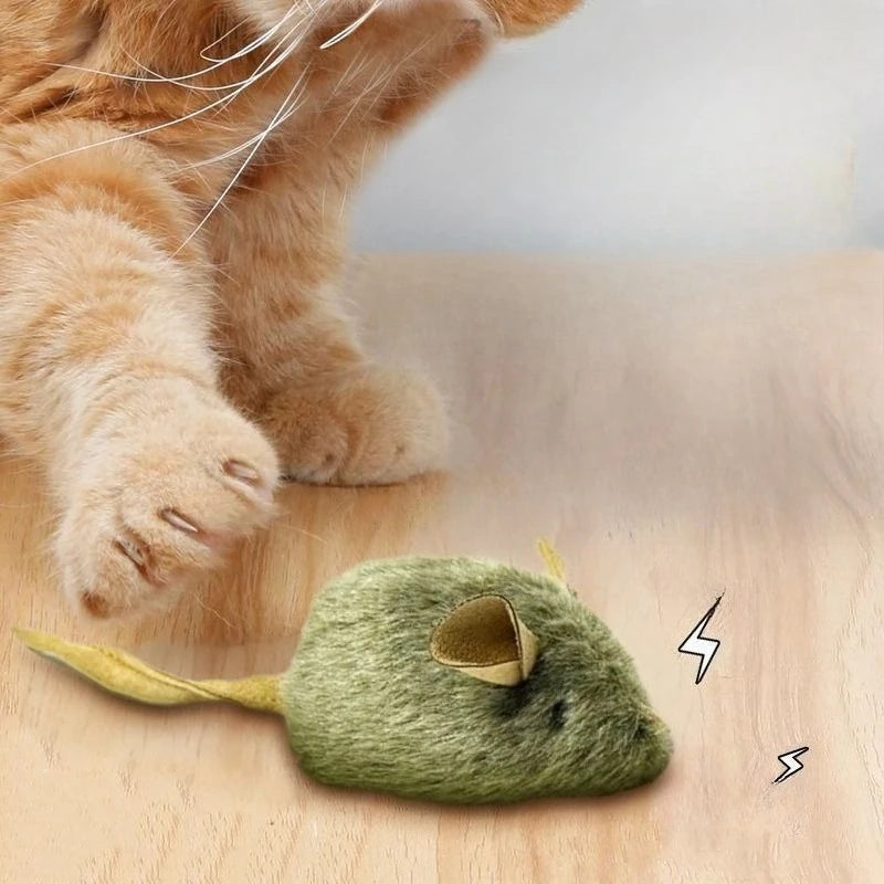 Sound-Activated Plush Mouse Cat Toy