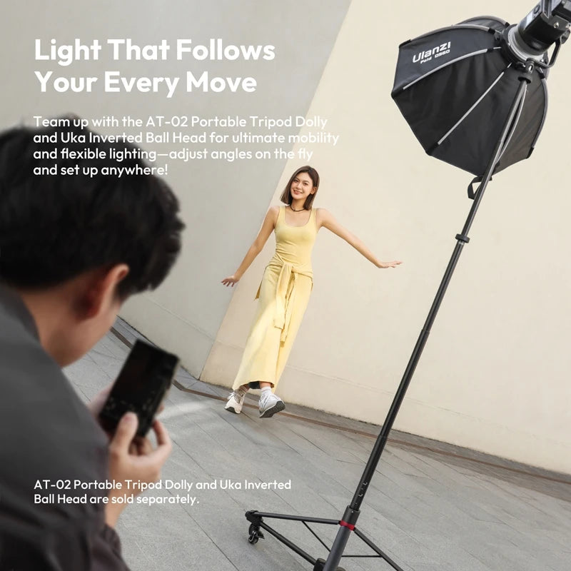 Ulanzi AT-05 2M Heavy Duty Light Stand Foldable Tripod with 1/4" Universal Mount for Photography Video Lights Cameras Livestream