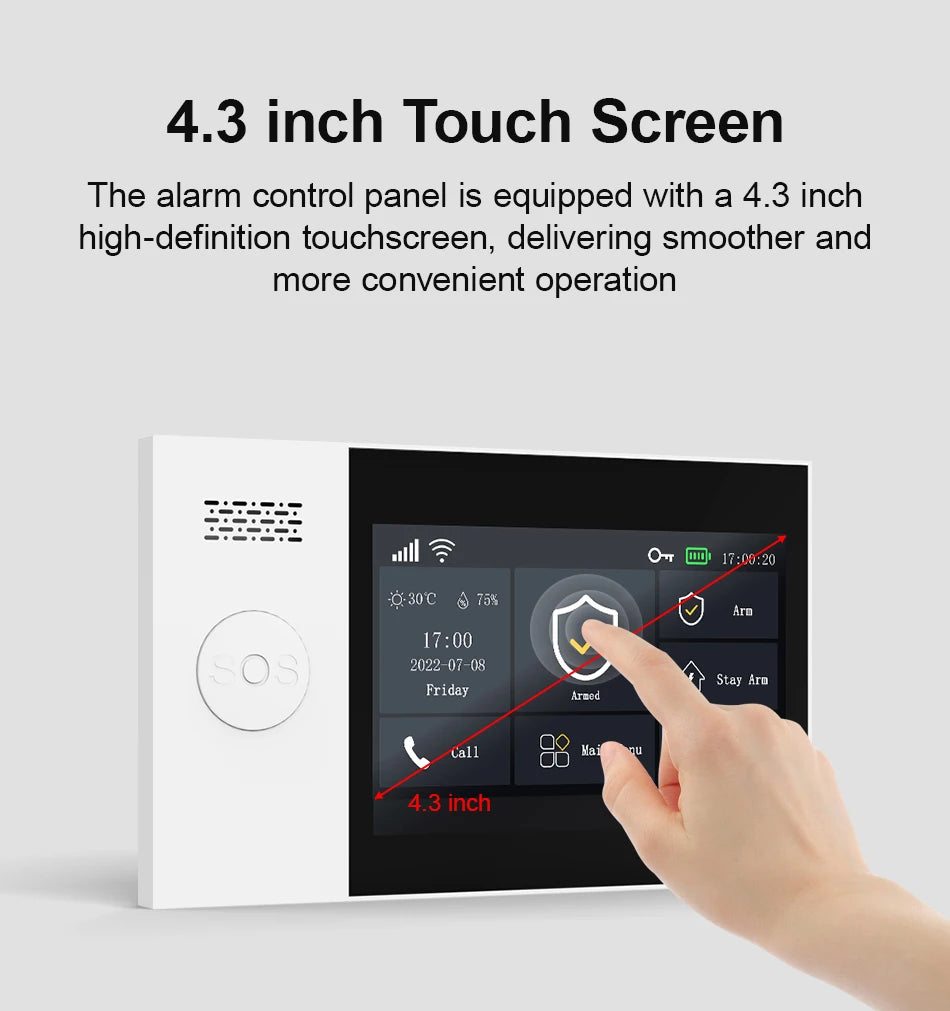 PGST Wireless Home Security Alarm System Work with Tuya 4G 2G GSM WIFI Smart Home 433MHz App Control With Alexa