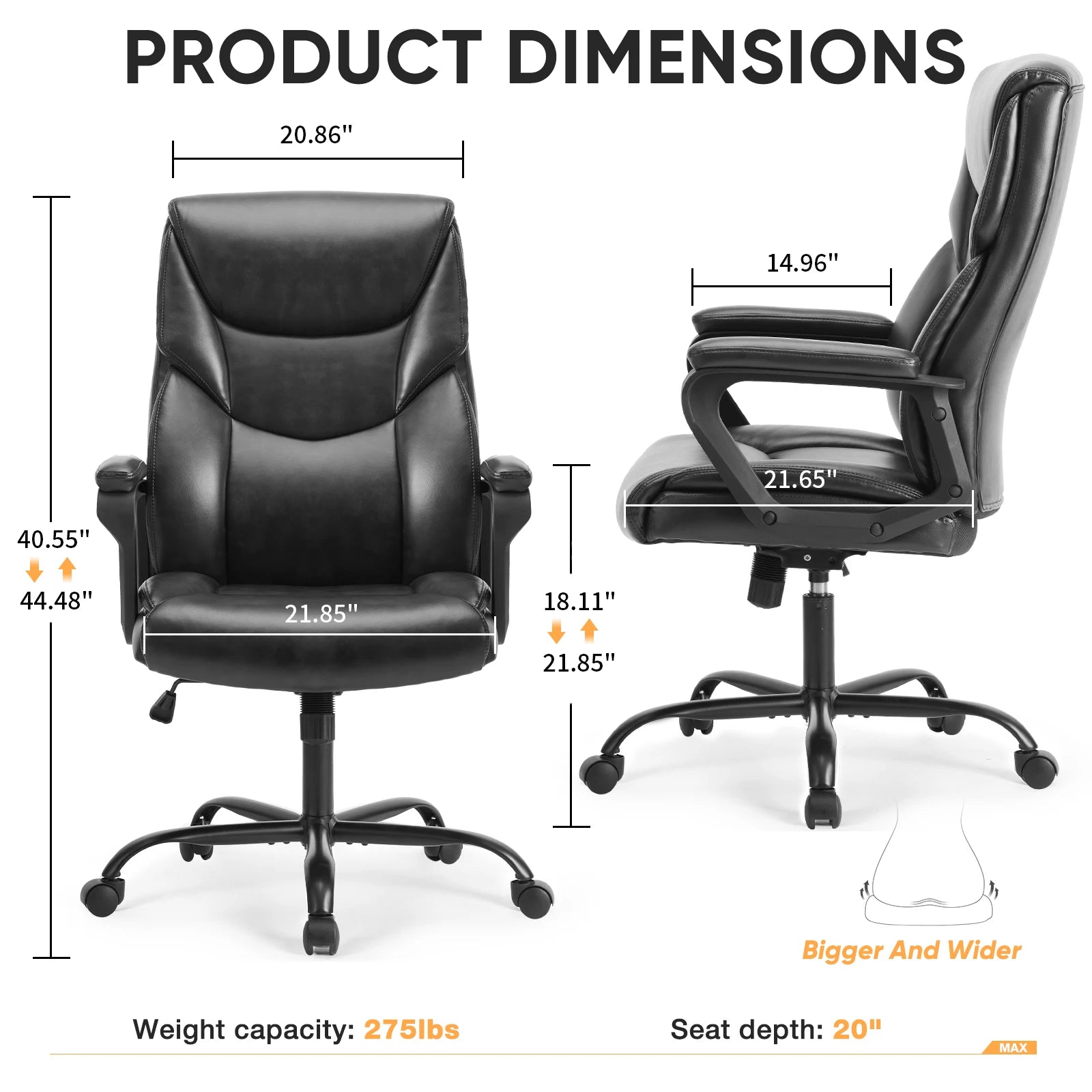 Ergonomic PU Leather Gaming Office Chair with Lumbar Support