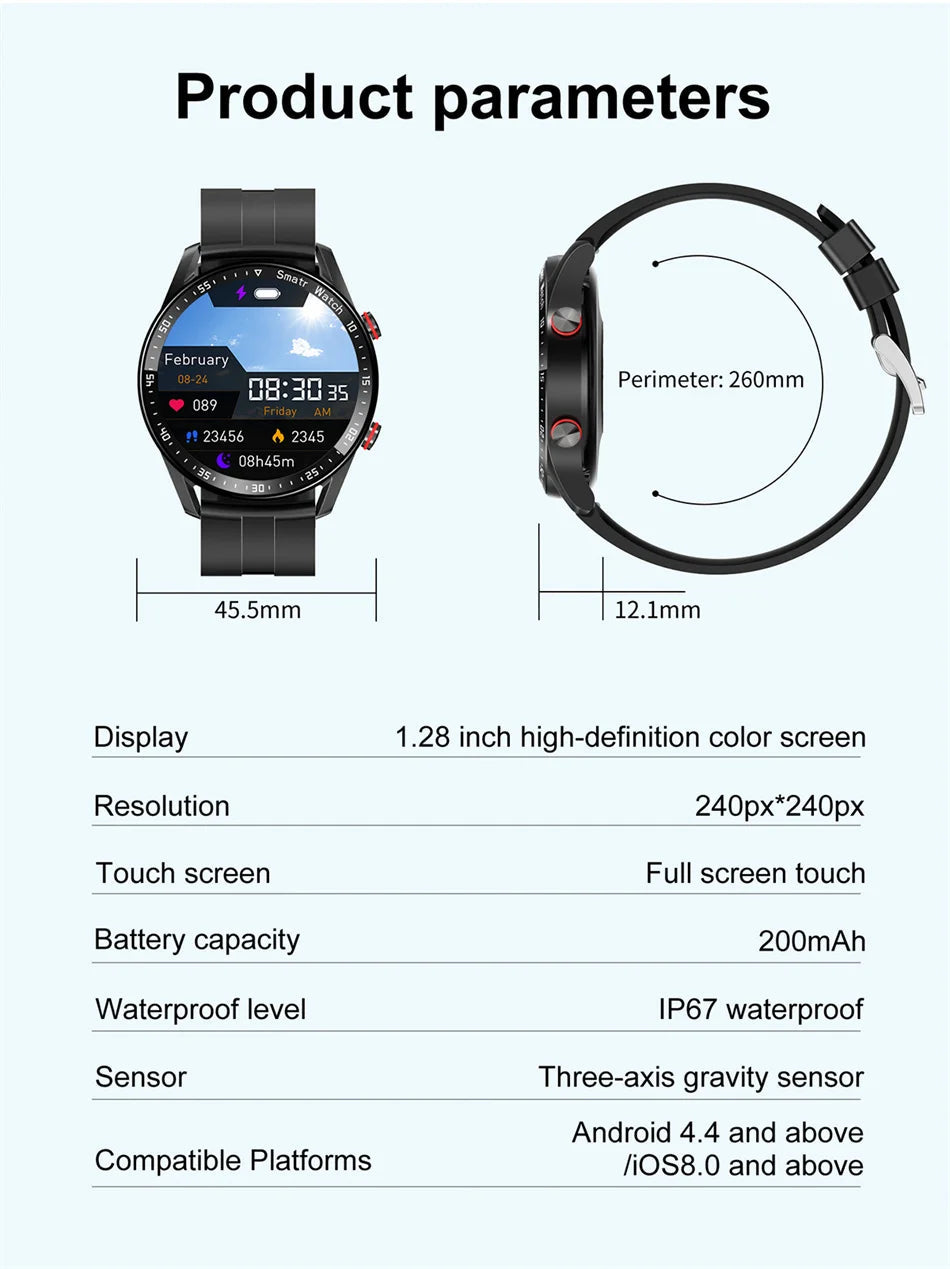 2025 New Outdoor Sports Smart Watch Men GT Series 1.53 inch AMOLED Screen Sports Watch ECG+PPG Health Smartwatch Man For Huawei