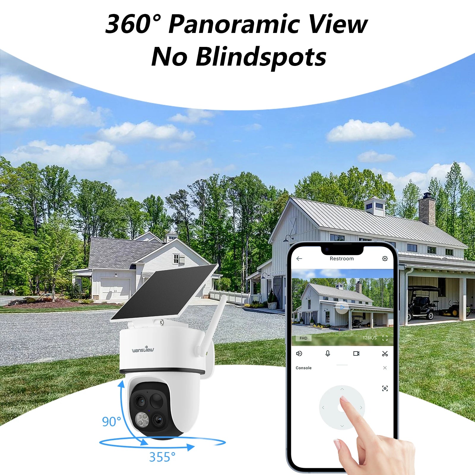 2K Dual Lens Solar Wireless Outdoor PTZ Security Camera