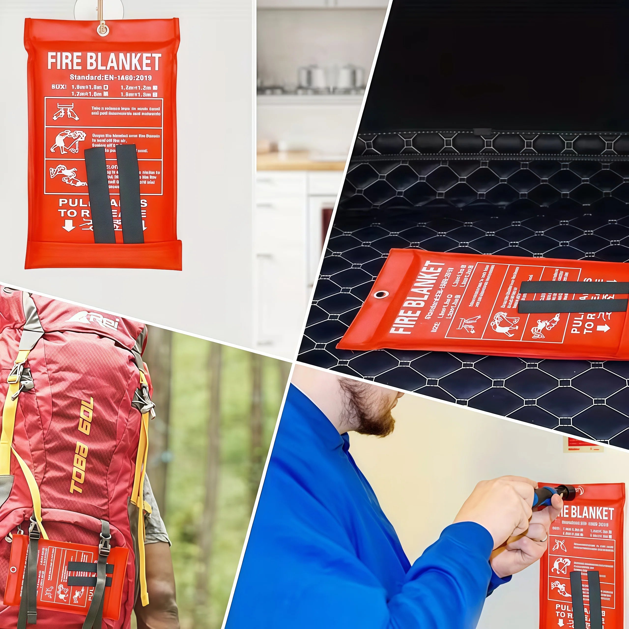 Emergency Fire Blanket 1m x 1m Fire Suppression Cover