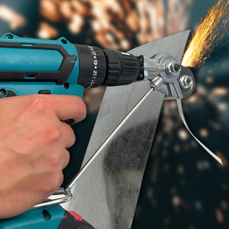 Drill-Powered Sheet Metal Cutter Attachment