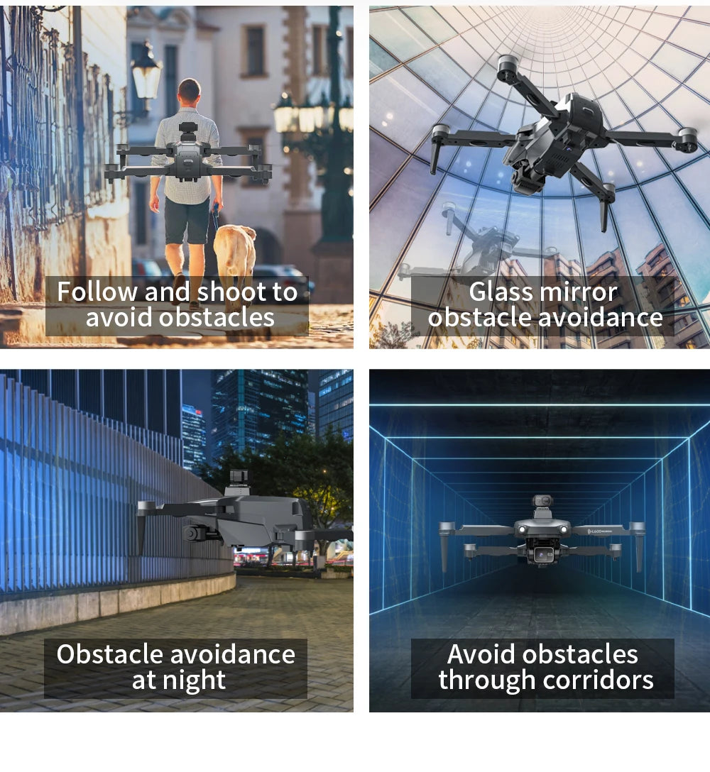 New L600 PRO MAX/PRO GPS Drone 5KM 4K Professional HD Dual Camera 3-Axis Gimbal 360° Obstacle Avoidance Brushless Quadcopter Toy