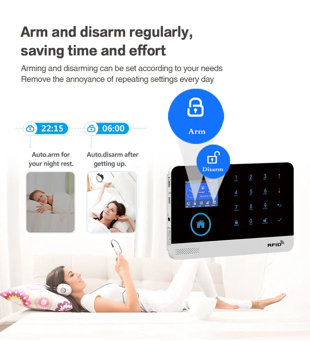 PGST home alarm system, door detector, outdoor solar alarm, door and window/motion sensor, 433MHz, GSM, wireless, anti-theft