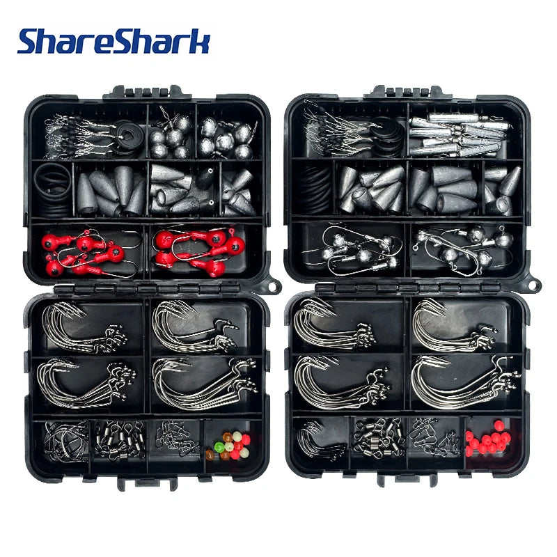 Set di accessori da pesca Texas Rig ShareShark — 132/133 pezzi