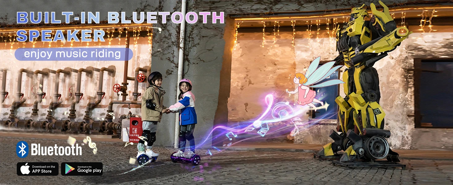 RCB Hoverboard with Bluetooth Speaker and LED Lights