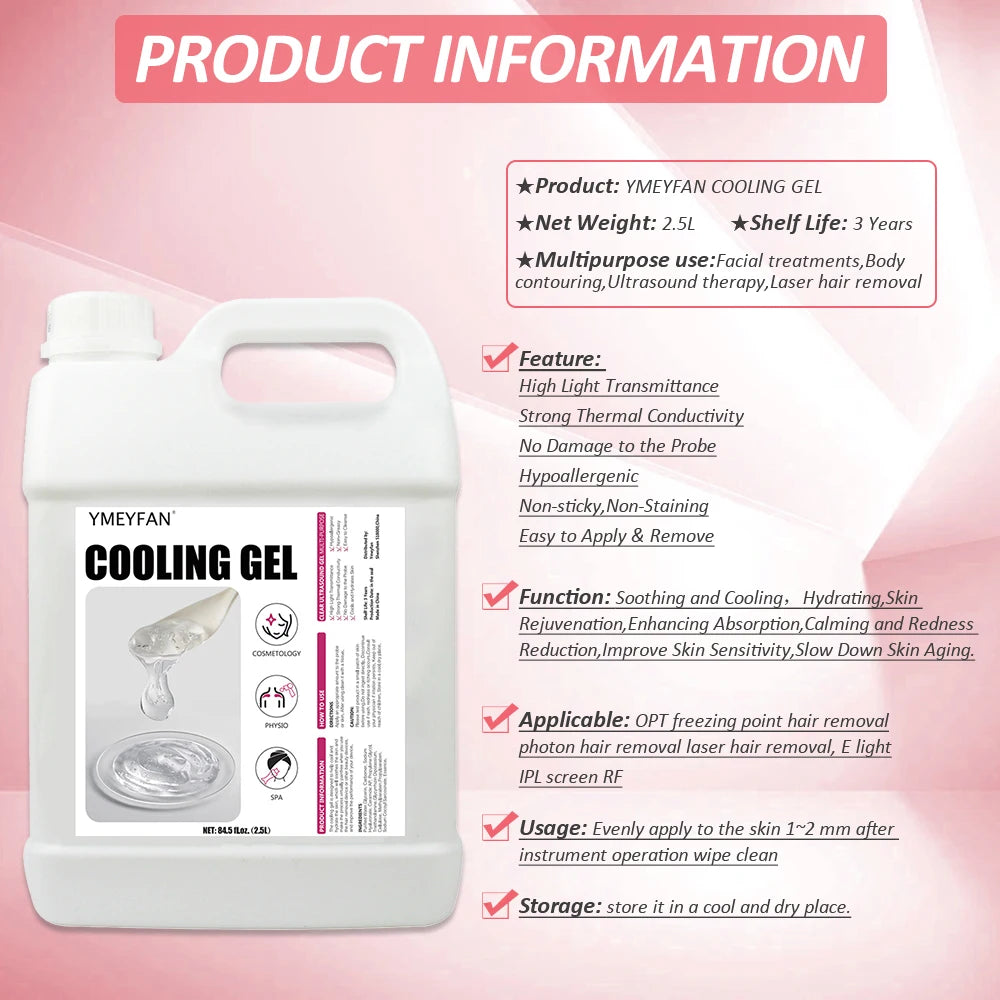 2.5L Clear Conductive Gel for Ultrasound and Beauty Devices