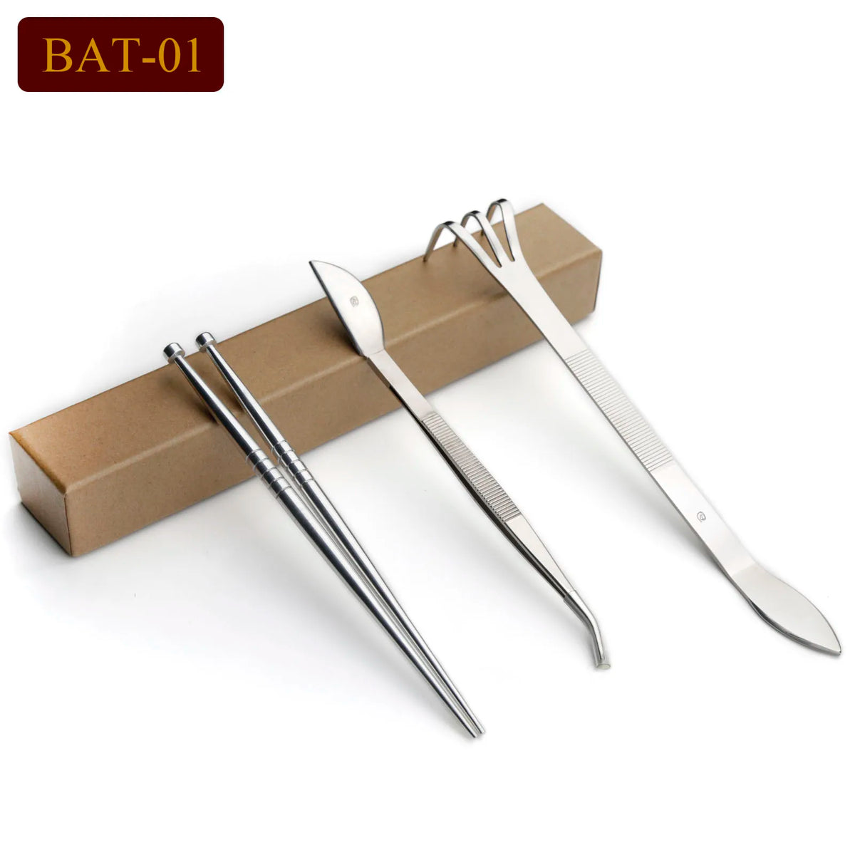 3-Piece Bonsai Root Hook, Tweezers & Rake Set