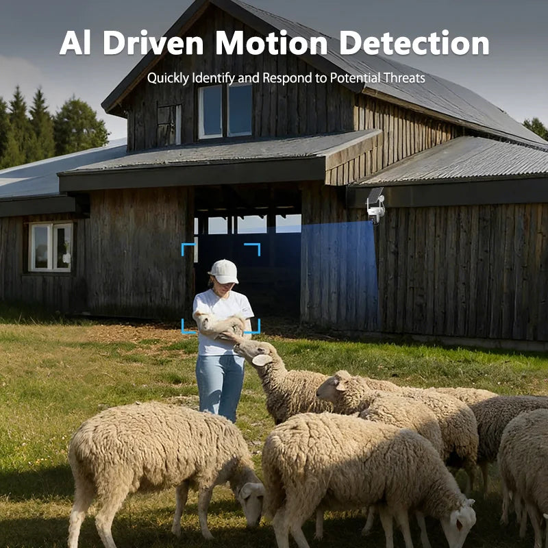 4G Solar-Powered 3MP Outdoor Security Camera with Color Night Vision