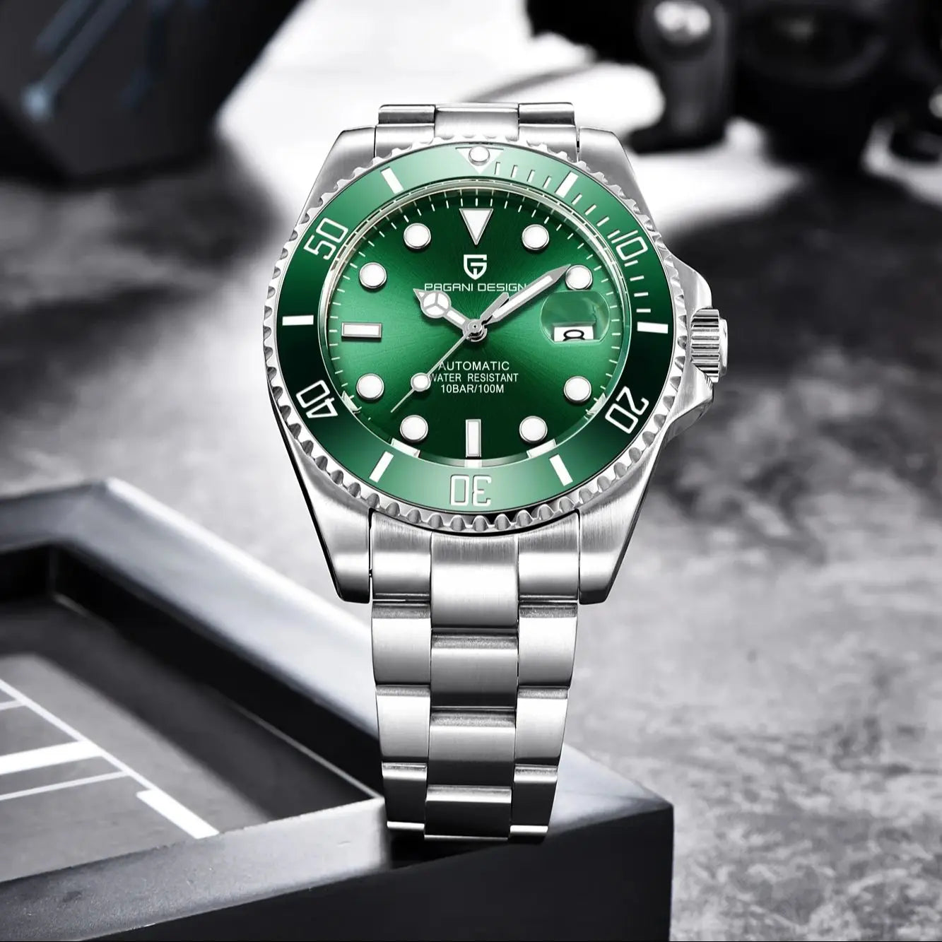 Men’s Automatic Mechanical Watch Stainless Steel 100M Waterproof
