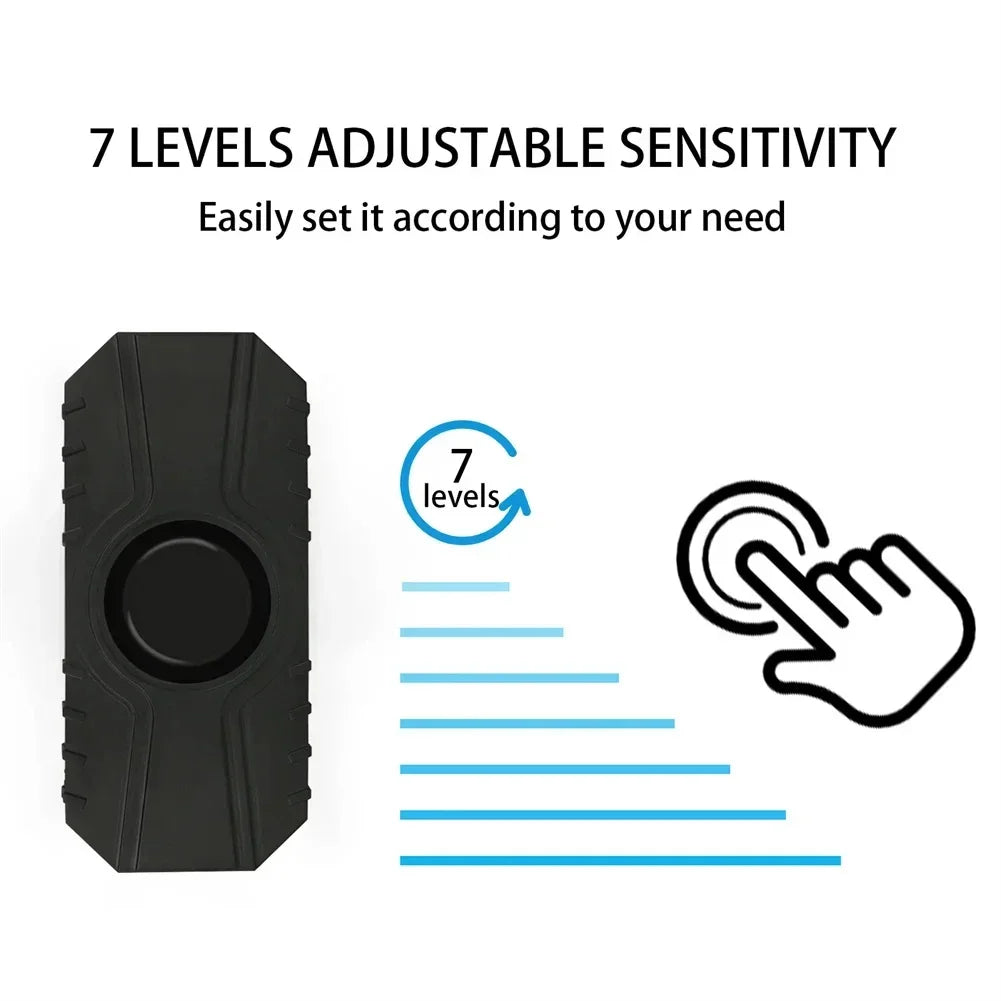 Wireless Bike Vibration Alarm 113dB Waterproof Remote Control