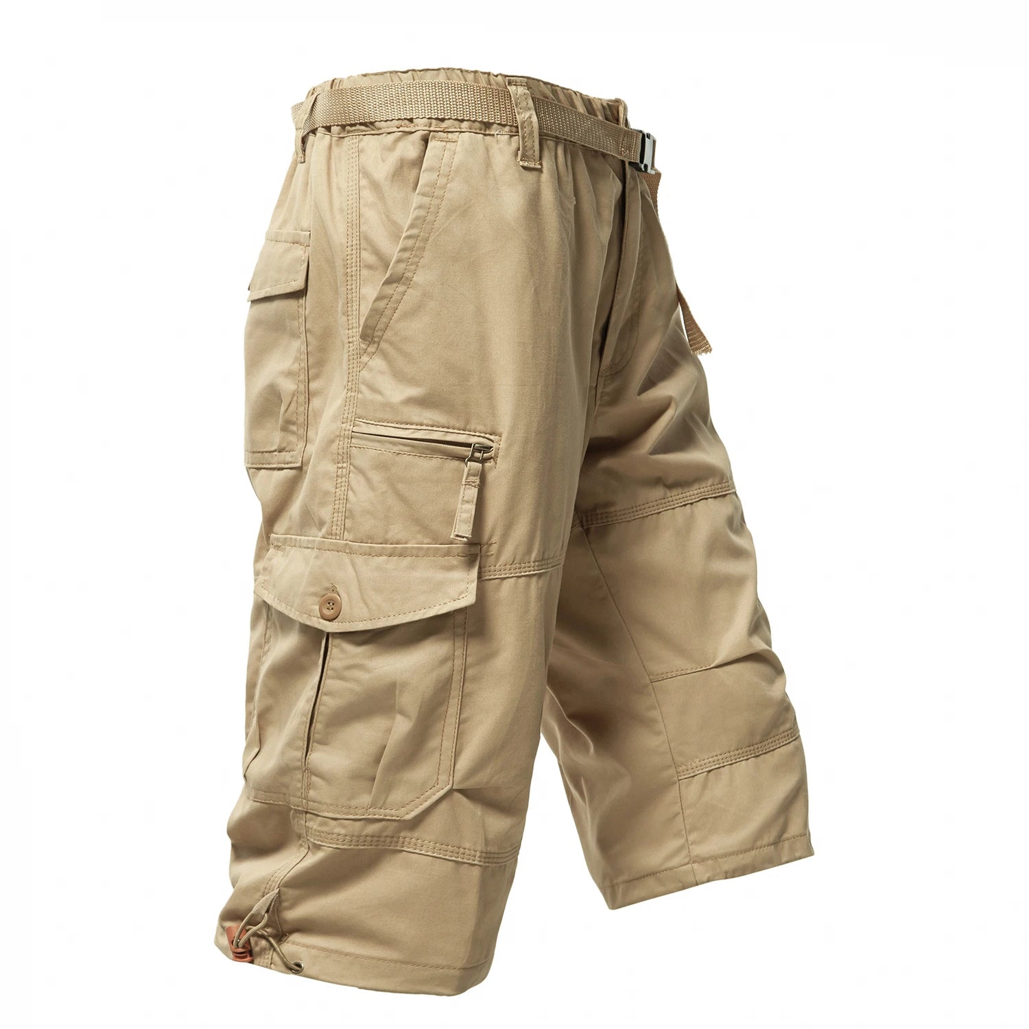 Men’s Cotton Cargo Shorts with 7 Pockets and Loose Fit