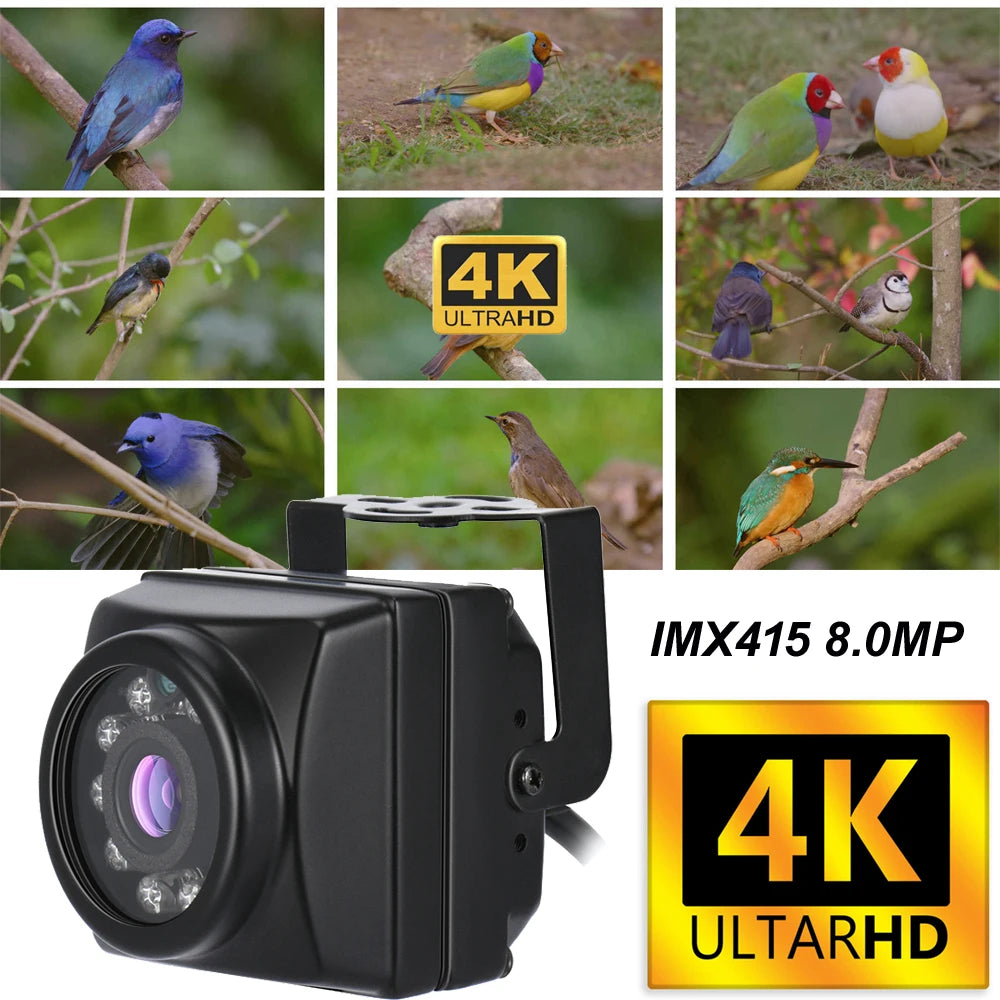 4K 8MP POE Bird Box Camera with Audio, Night Vision, RTMP, P2P