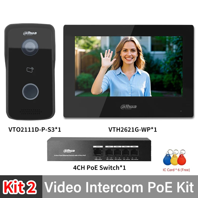 Dahua 2MP VTO2111D-P-S3 PoE Doorbell Full digital Video Intercom APP Two-way Talk IP Villa Door Station With RS-485 Lock Control