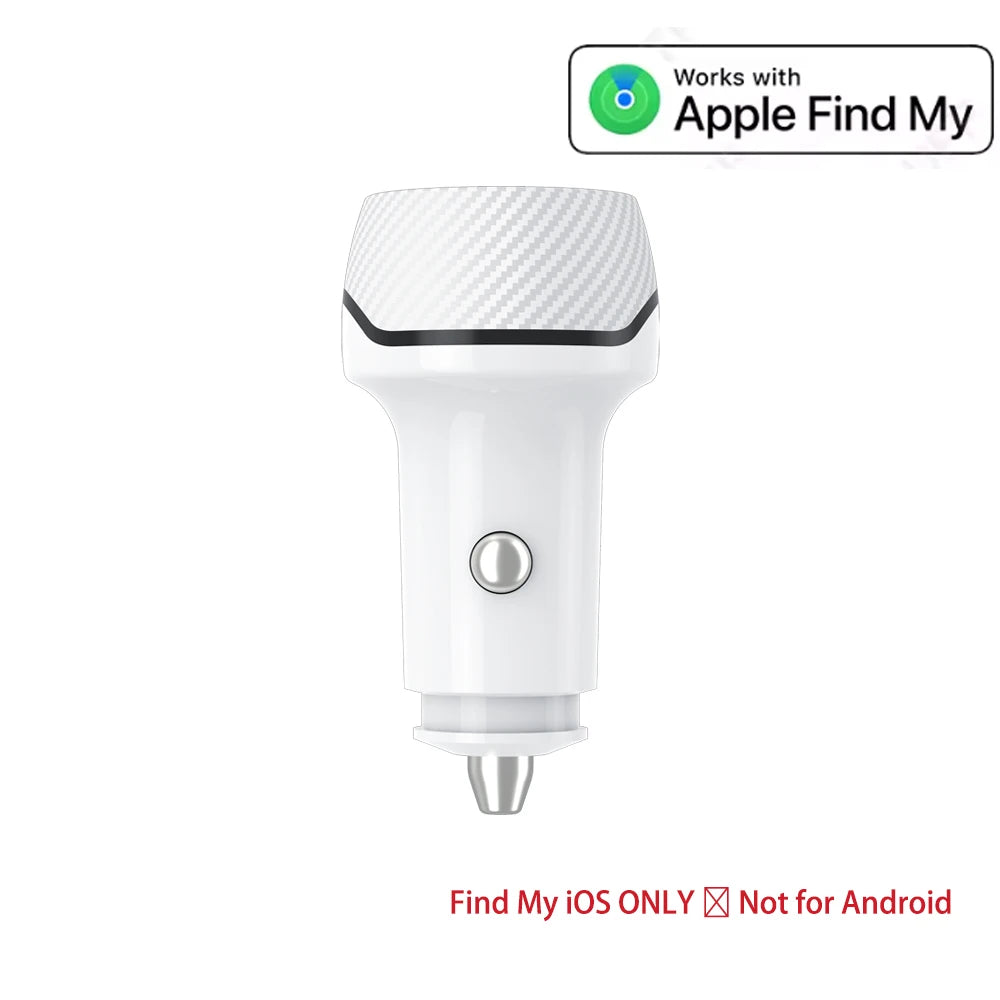 2in1 Car Charger GPS Tracker, USB Type-C Phone Fast Charging with Find My App for iOS & Android Google Find My