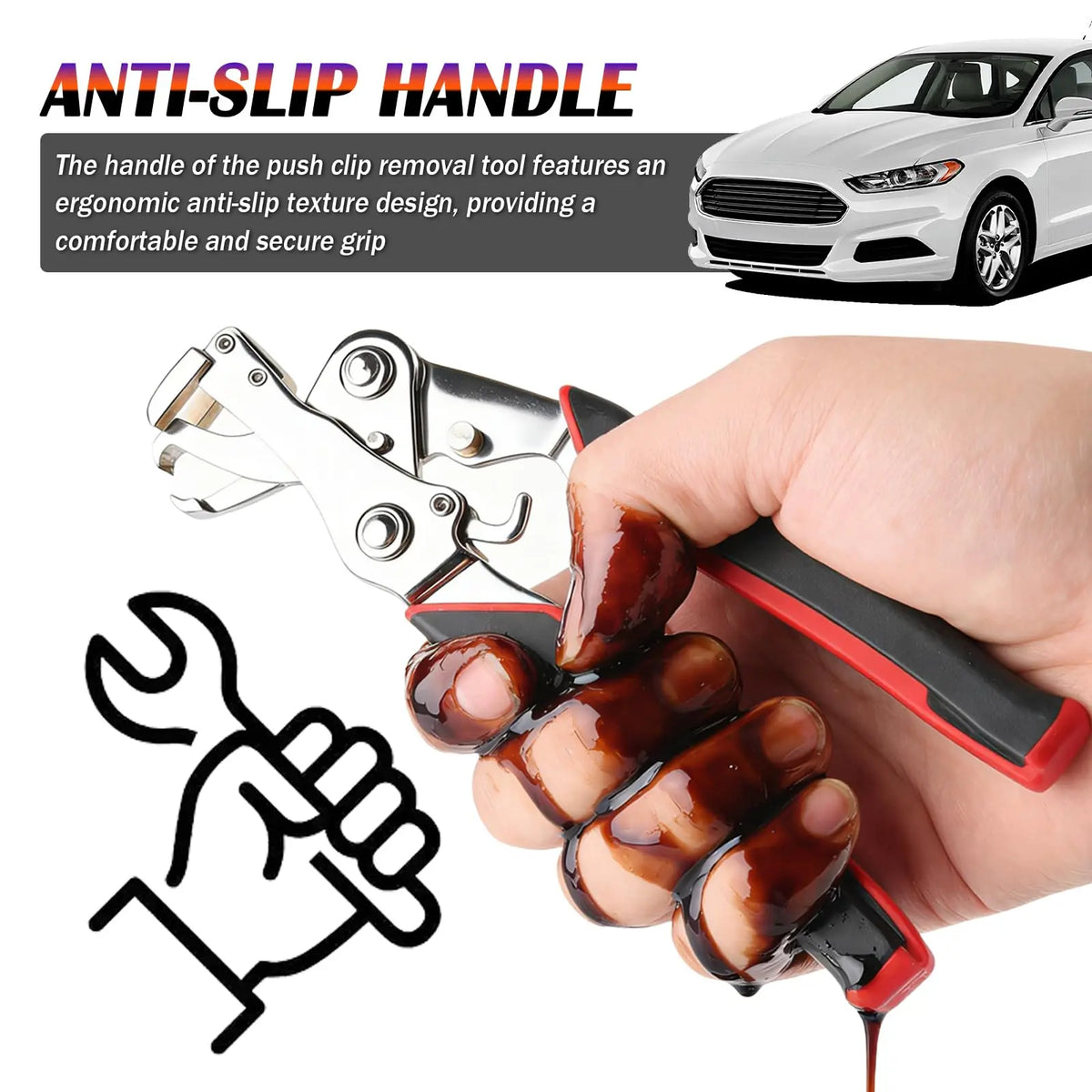 Car Trim Clip Removal Pliers with Spring-Loaded Handle