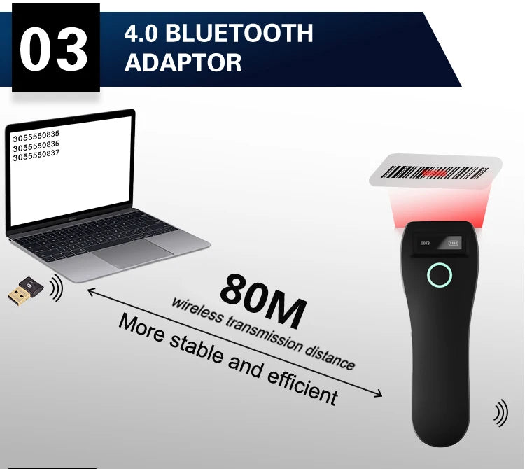 Lector de código de barras portátil TD-W6 con Bluetooth