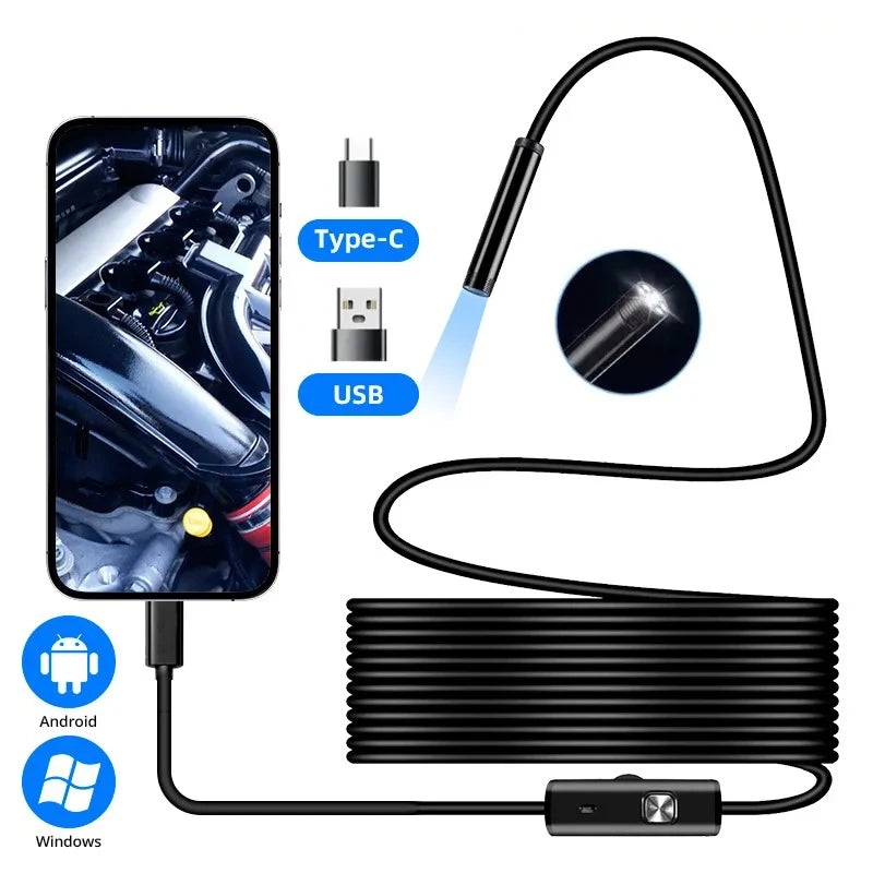 Type-C Endoscope Camera with 6 Adjustable LEDs