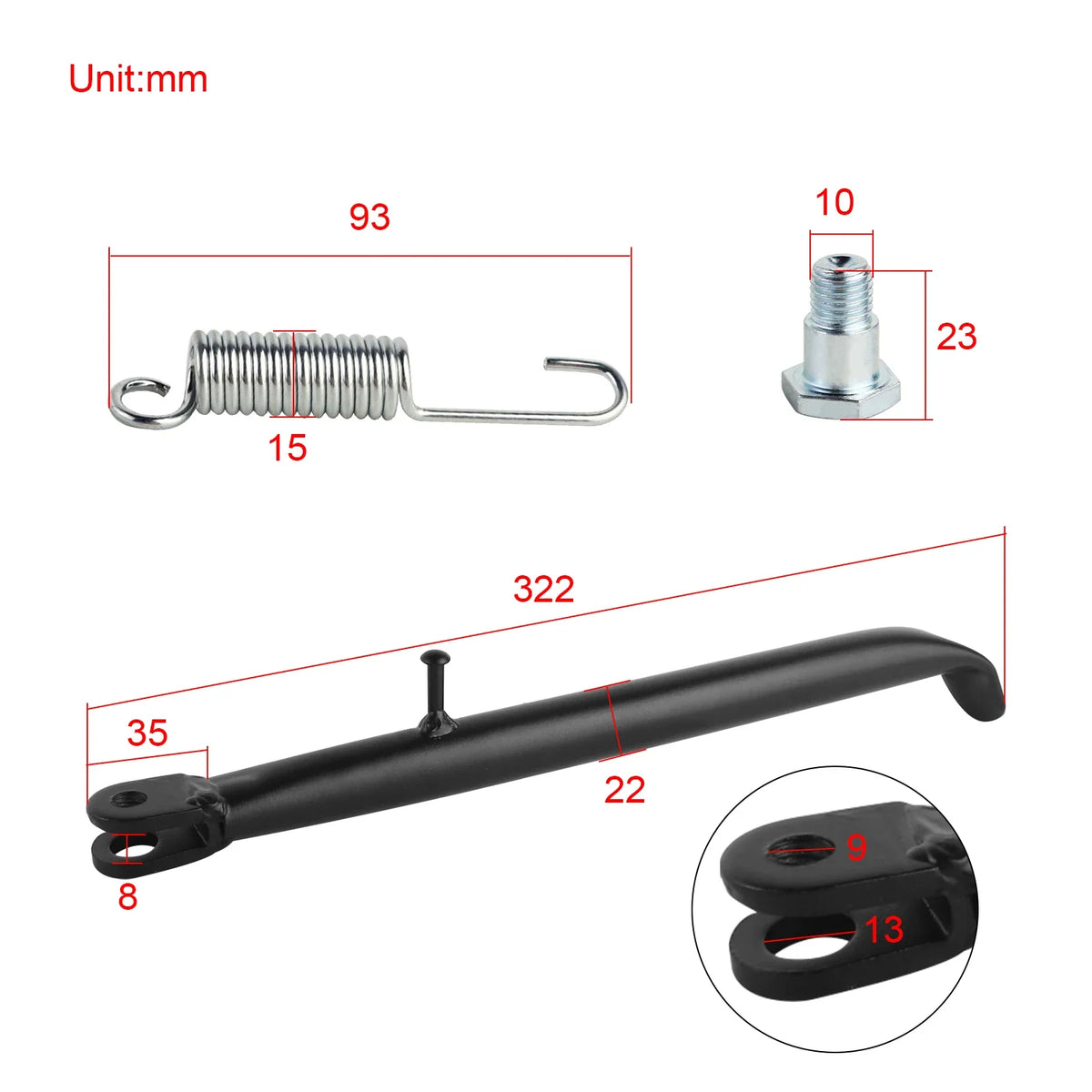 32 cm Metal Kickstand for 70–200cc Pit and Dirt Bikes